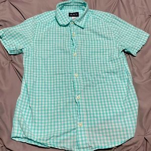 Boys Teal Button Down Shirt